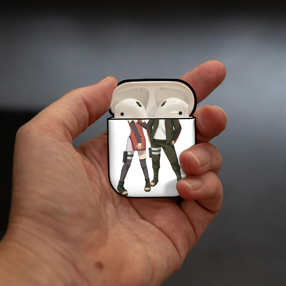 NARUTO -ナルト- うずまき ボルト Uzumaki Boruto AirPods 第2世代保護ケース ハードシェル ブラック 耐衝撃・防指紋・カラビナ付き