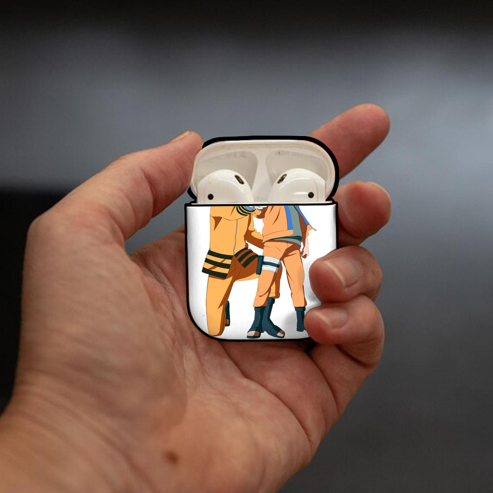 NARUTO -ナルト- うずまき ボルト Uzumaki Boruto AirPods 第2世代保護ケース ハードシェル ブラック 耐衝撃・防指紋・カラビナ付き