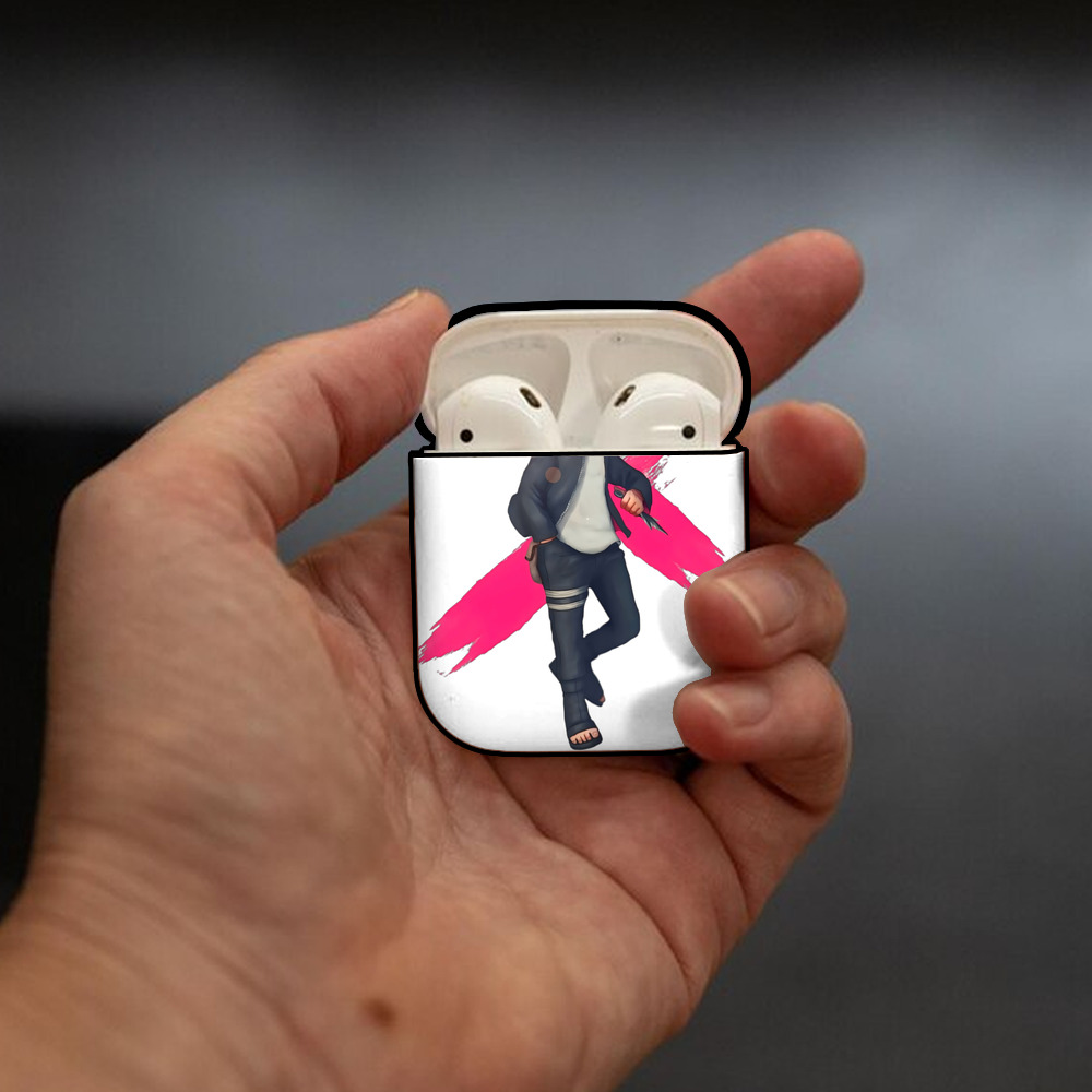 NARUTO -ナルト- うずまき ボルト Uzumaki Boruto AirPods 第2世代保護ケース ハードシェル ブラック 耐衝撃・防指紋・カラビナ付き