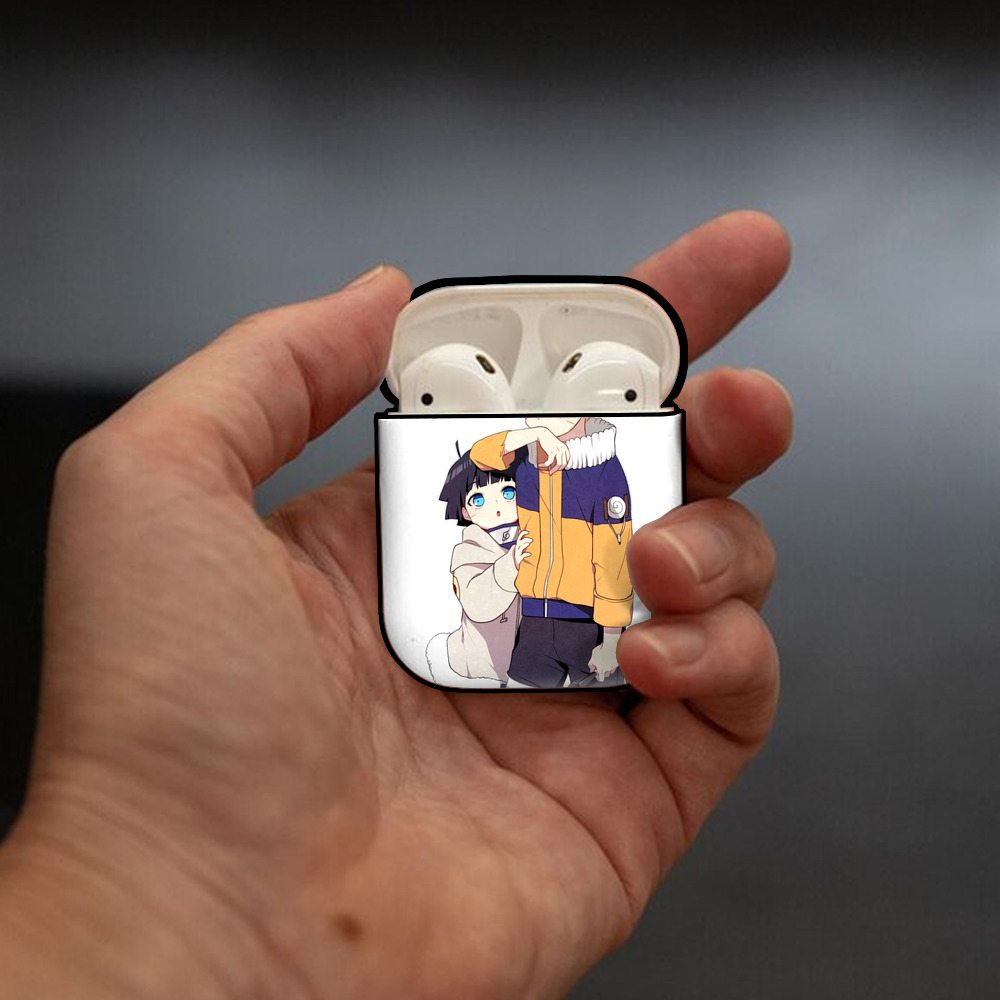 NARUTO -ナルト- うずまき ボルト Uzumaki Boruto AirPods 第2世代保護ケース ハードシェル ブラック 耐衝撃・防指紋・カラビナ付き