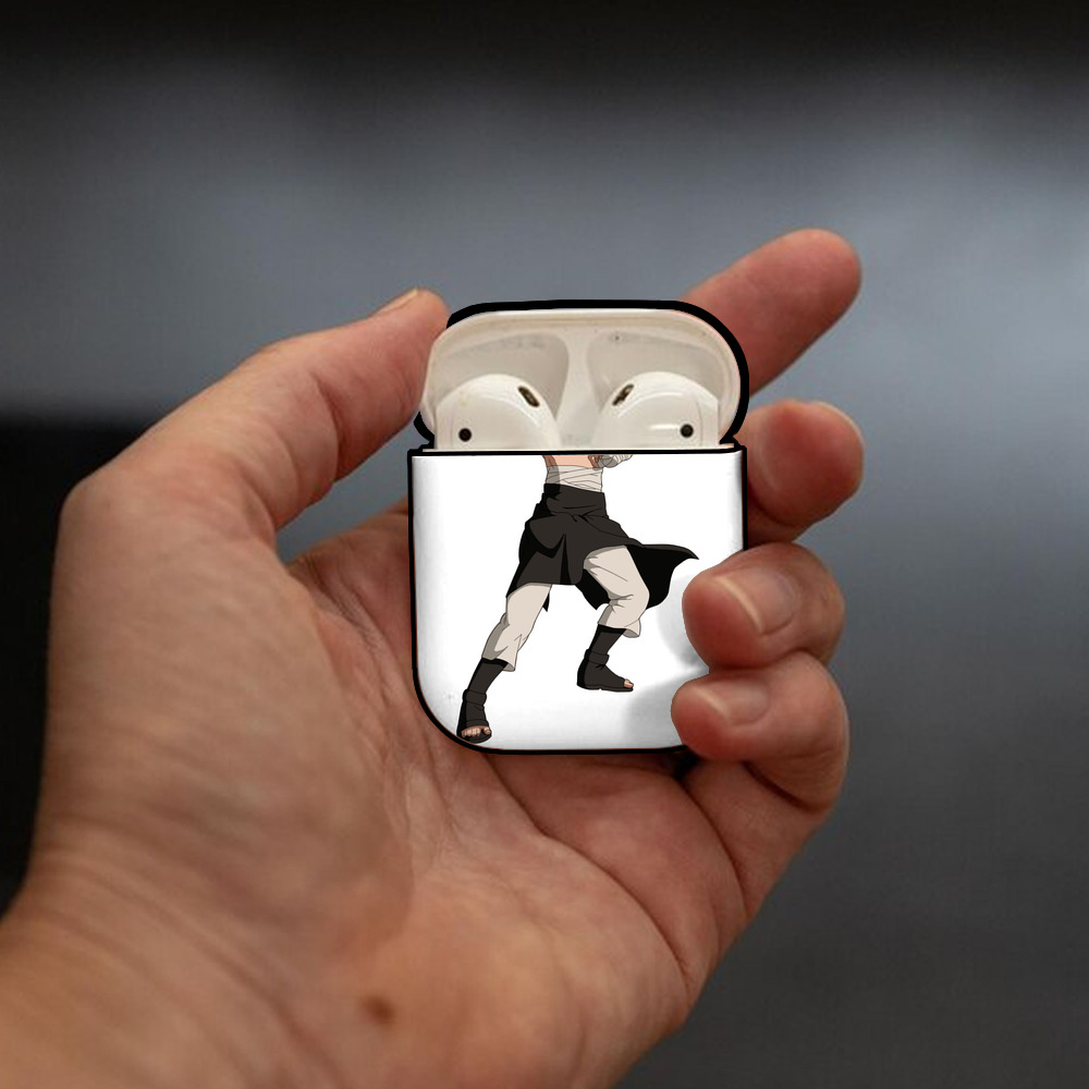 NARUTO -ナルト- 日向ネジ Hyūga Neji AirPods 第2世代保護ケース ハードシェル ブラック 耐衝撃・防指紋・カラビナ付き