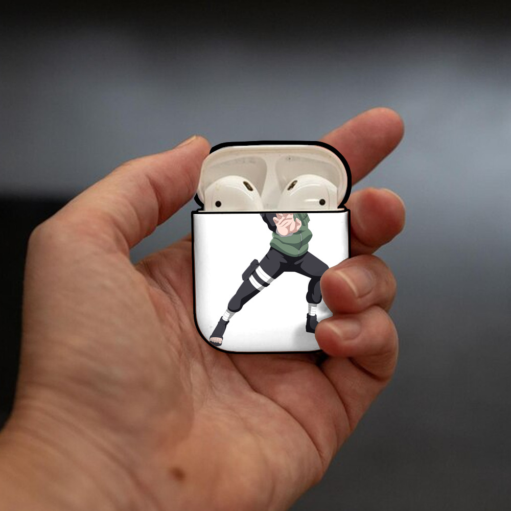 NARUTO -ナルト- 日向ネジ Hyūga Neji AirPods 第2世代保護ケース ハードシェル ブラック 耐衝撃・防指紋・カラビナ付き
