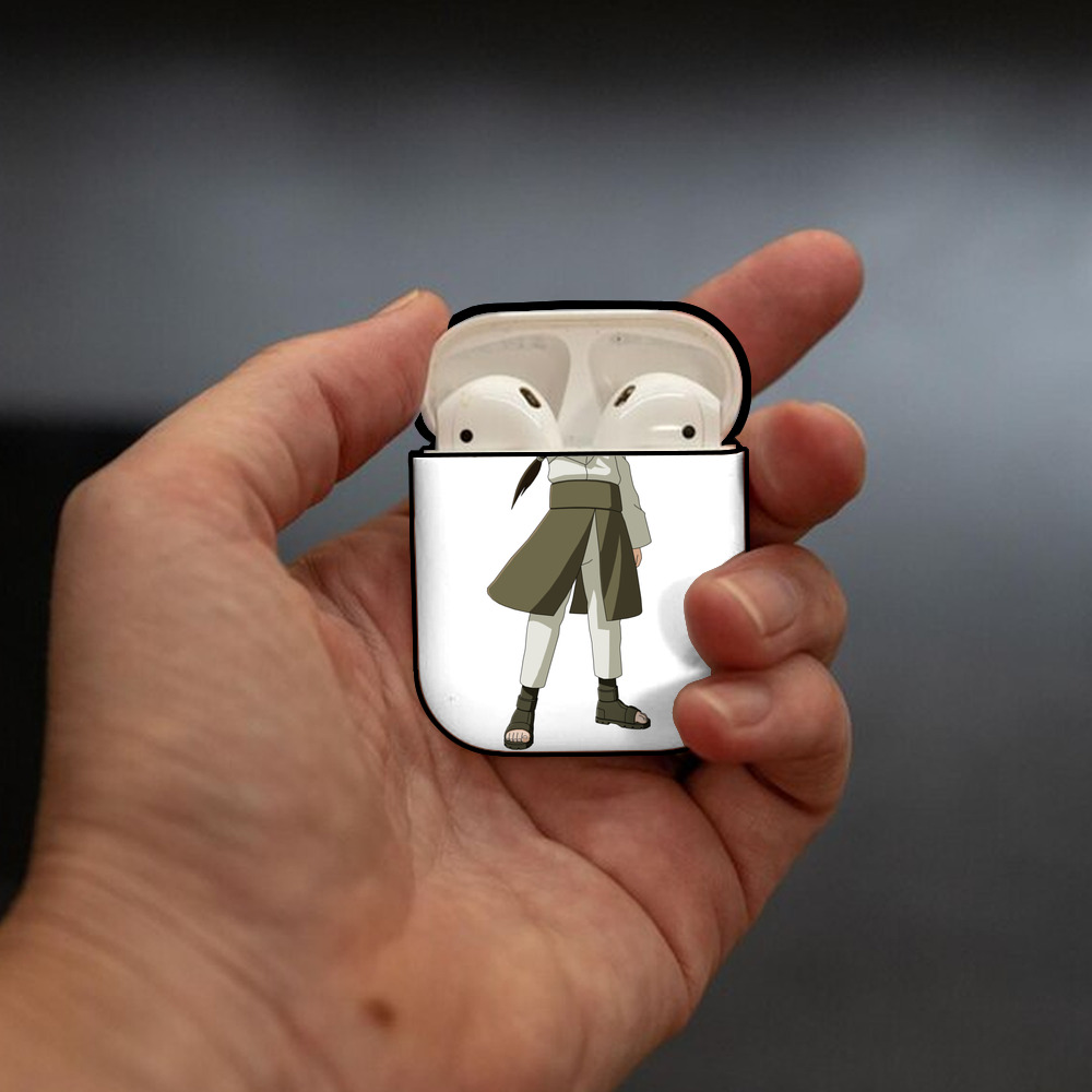 NARUTO -ナルト- 日向ネジ Hyūga Neji AirPods 第2世代保護ケース ハードシェル ブラック 耐衝撃・防指紋・カラビナ付き