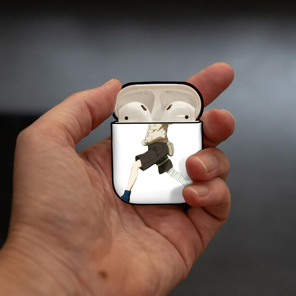 NARUTO -ナルト- 日向ネジ Hyūga Neji AirPods 第2世代保護ケース ハードシェル ブラック 耐衝撃・防指紋・カラビナ付き