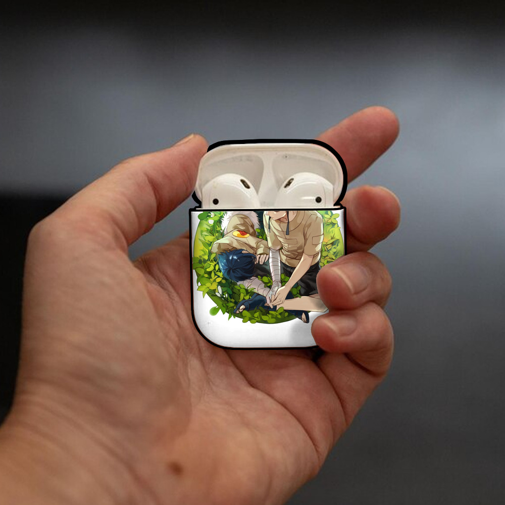 NARUTO -ナルト- 日向ネジ Hyūga Neji AirPods 第2世代保護ケース ハードシェル ブラック 耐衝撃・防指紋・カラビナ付き