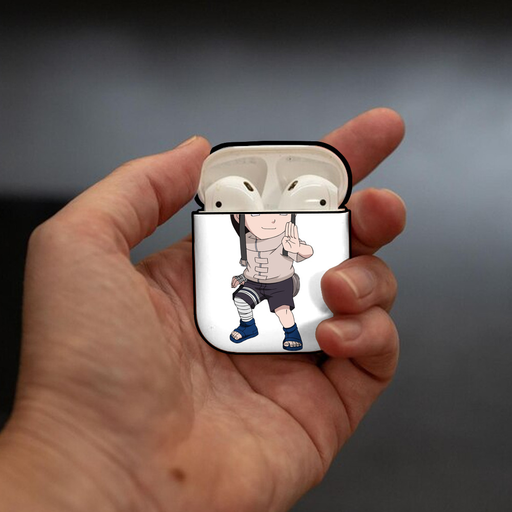NARUTO -ナルト- 日向ネジ Hyūga Neji AirPods 第2世代保護ケース ハードシェル ブラック 耐衝撃・防指紋・カラビナ付き