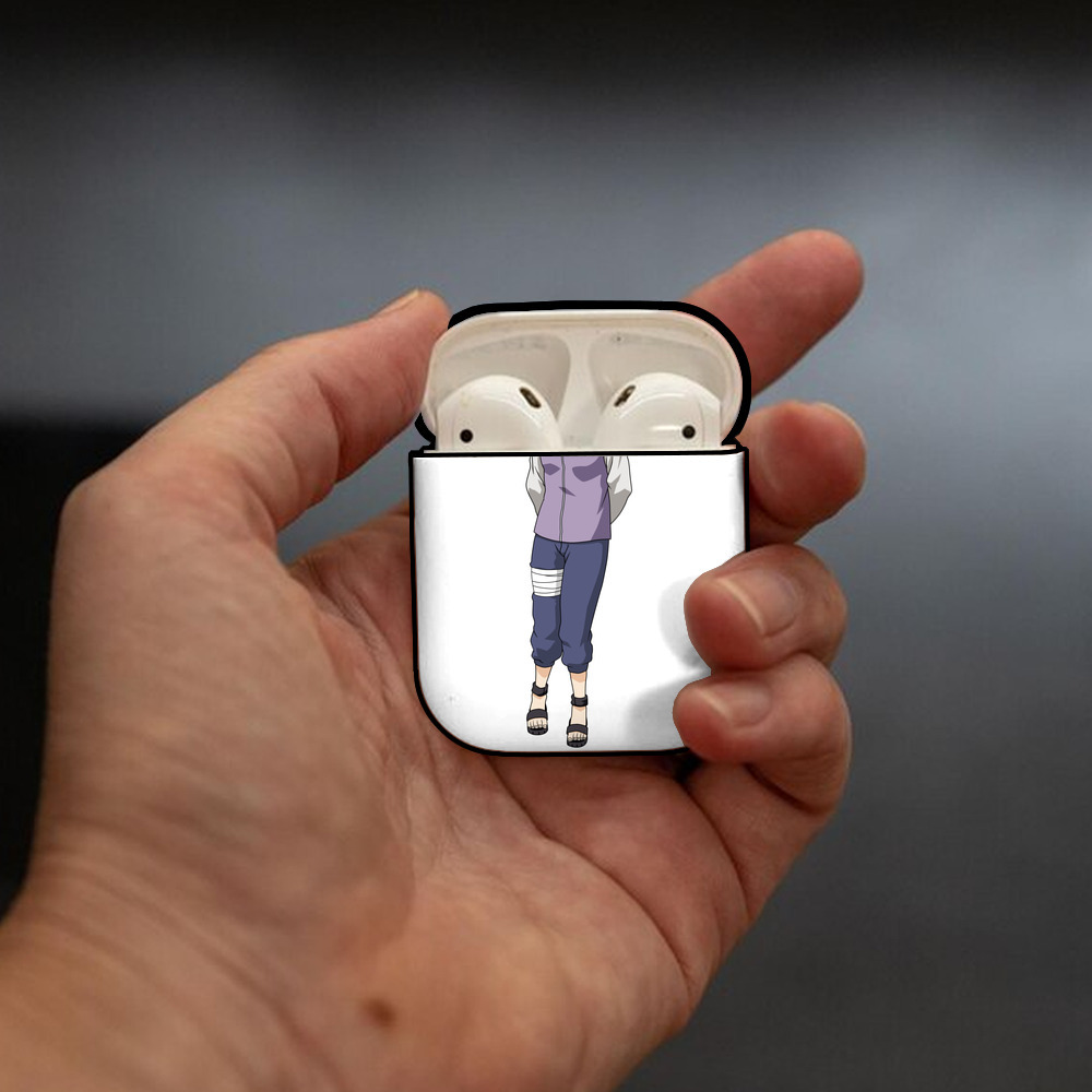 NARUTO -ナルト- 日向ヒナタ Hyūga Hinata AirPods 第2世代保護ケース ハードシェル ブラック 耐衝撃・防指紋・カラビナ付き