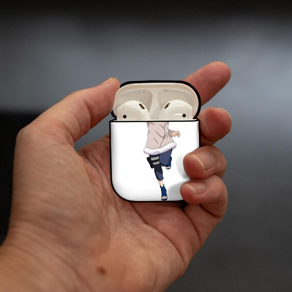 NARUTO -ナルト- 日向ヒナタ Hyūga Hinata AirPods 第2世代保護ケース ハードシェル ブラック 耐衝撃・防指紋・カラビナ付き