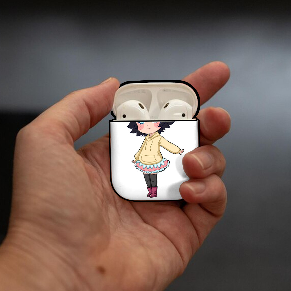 NARUTO -ナルト- うずまき ヒマワリ Uzumaki Himawari AirPods 第2世代保護ケース ハードシェル ブラック 耐衝撃・防指紋・カラビナ付き