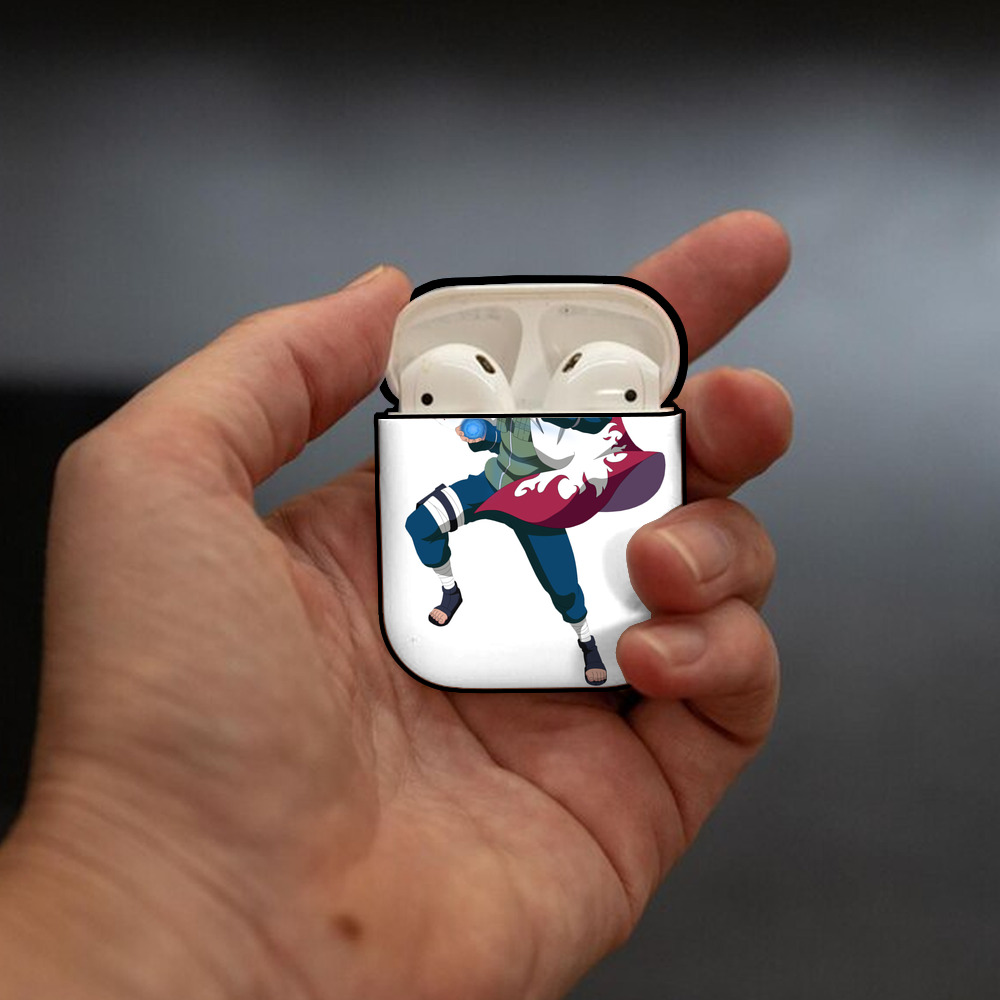 NARUTO -ナルト- 波風 ミナト Namikaze Minato AirPods 第2世代保護ケース ハードシェル ブラック 耐衝撃・防指紋・カラビナ付き