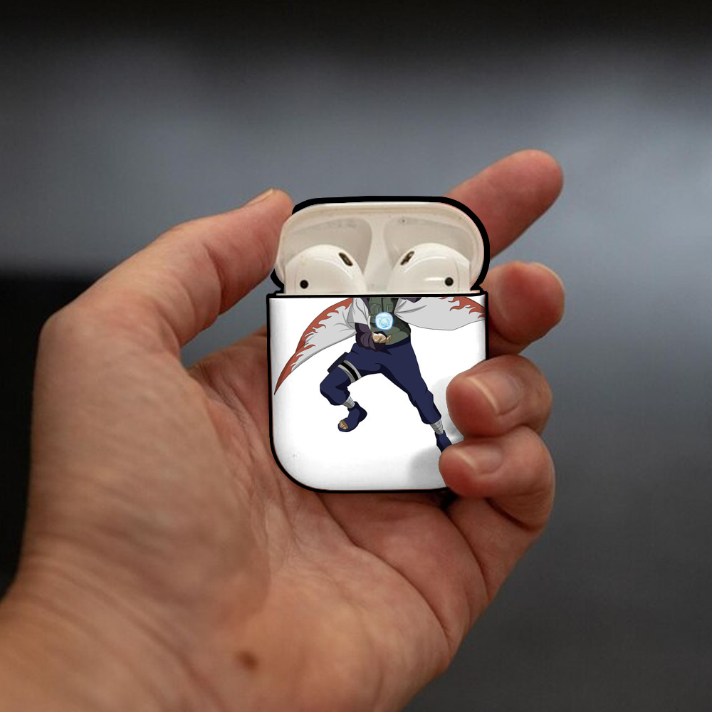 NARUTO -ナルト- 波風 ミナト Namikaze Minato AirPods 第2世代保護ケース ハードシェル ブラック 耐衝撃・防指紋・カラビナ付き