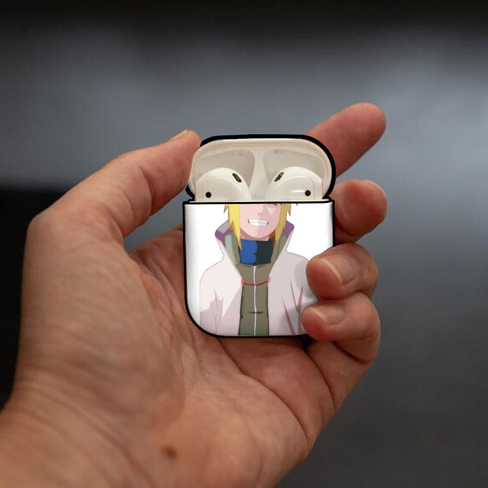 NARUTO -ナルト- 波風 ミナト Namikaze Minato AirPods 第2世代保護ケース ハードシェル ブラック 耐衝撃・防指紋・カラビナ付き
