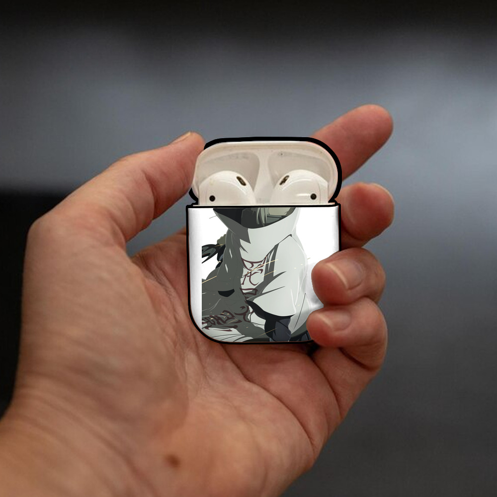 NARUTO -ナルト- 波風 ミナト Namikaze Minato AirPods 第2世代保護ケース ハードシェル ブラック 耐衝撃・防指紋・カラビナ付き