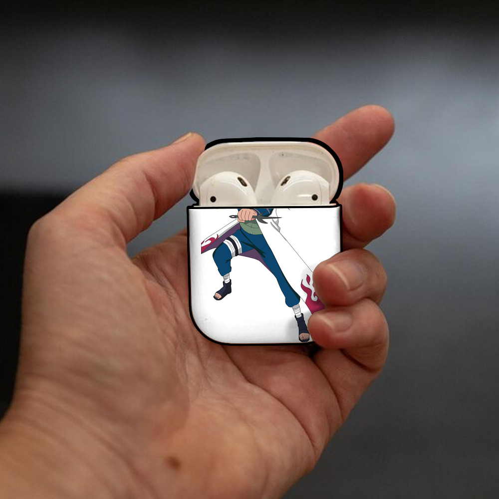 NARUTO -ナルト- 波風 ミナト Namikaze Minato AirPods 第2世代保護ケース ハードシェル ブラック 耐衝撃・防指紋・カラビナ付き