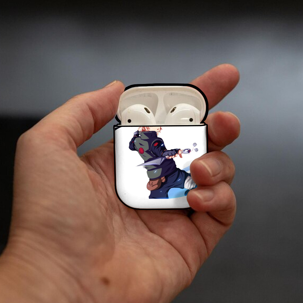 NARUTO -ナルト- 波風 ミナト Namikaze Minato AirPods 第2世代保護ケース ハードシェル ブラック 耐衝撃・防指紋・カラビナ付き
