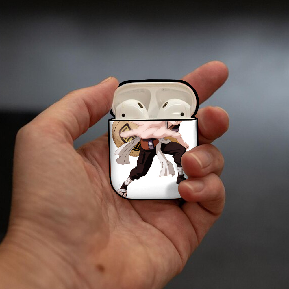 NARUTO -ナルト- ガアラ Gaara AirPods 第2世代保護ケース ハードシェル ブラック 耐衝撃・防指紋・カラビナ付き