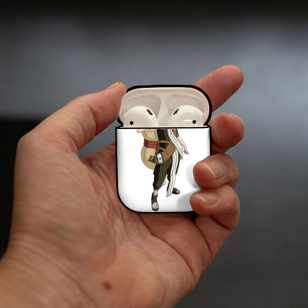 NARUTO -ナルト- ガアラ Gaara AirPods 第2世代保護ケース ハードシェル ブラック 耐衝撃・防指紋・カラビナ付き