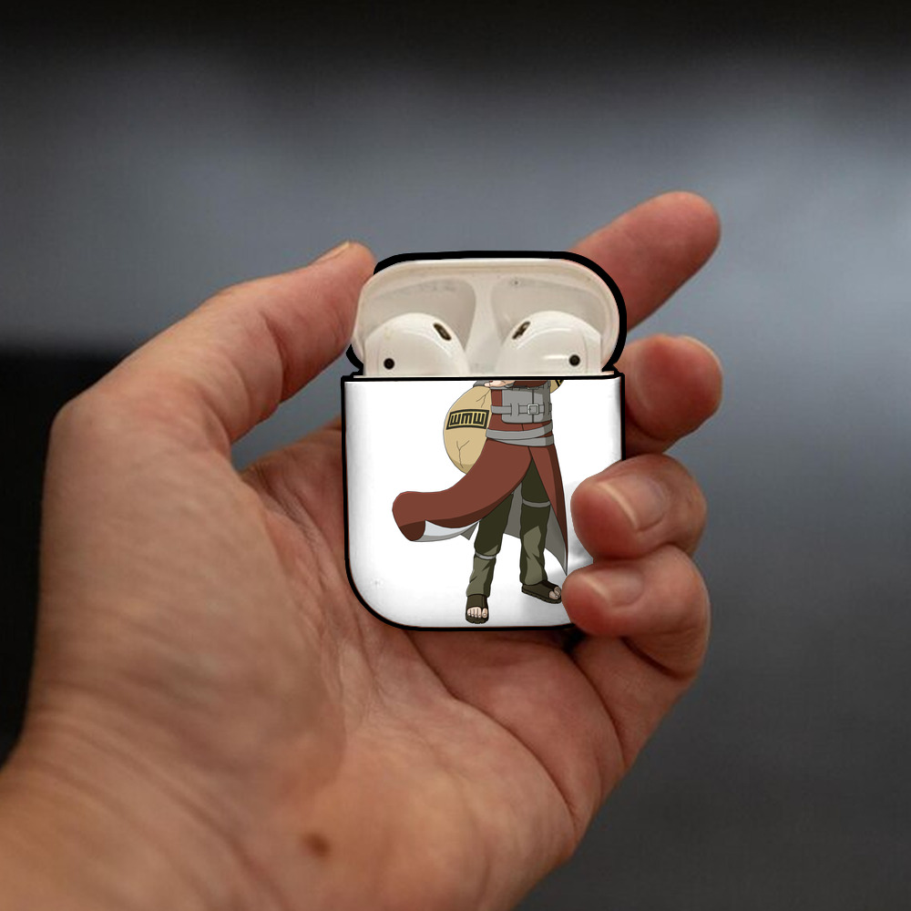 NARUTO -ナルト- ガアラ Gaara AirPods 第2世代保護ケース ハードシェル ブラック 耐衝撃・防指紋・カラビナ付き