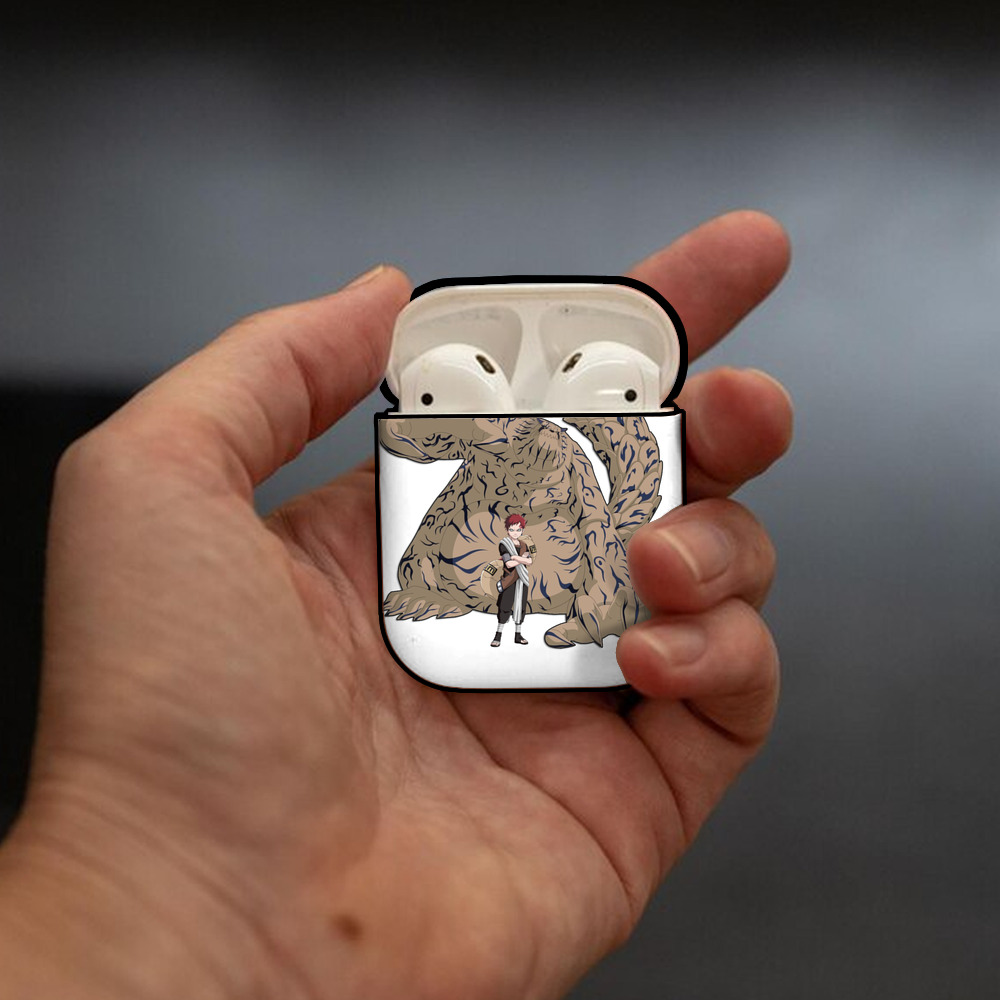 NARUTO -ナルト- ガアラ Gaara AirPods 第2世代保護ケース ハードシェル ブラック 耐衝撃・防指紋・カラビナ付き