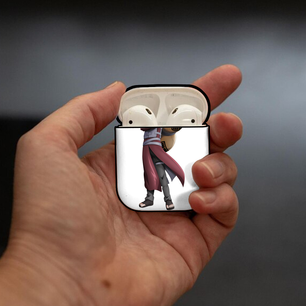 NARUTO -ナルト- ガアラ Gaara AirPods 第2世代保護ケース ハードシェル ブラック 耐衝撃・防指紋・カラビナ付き