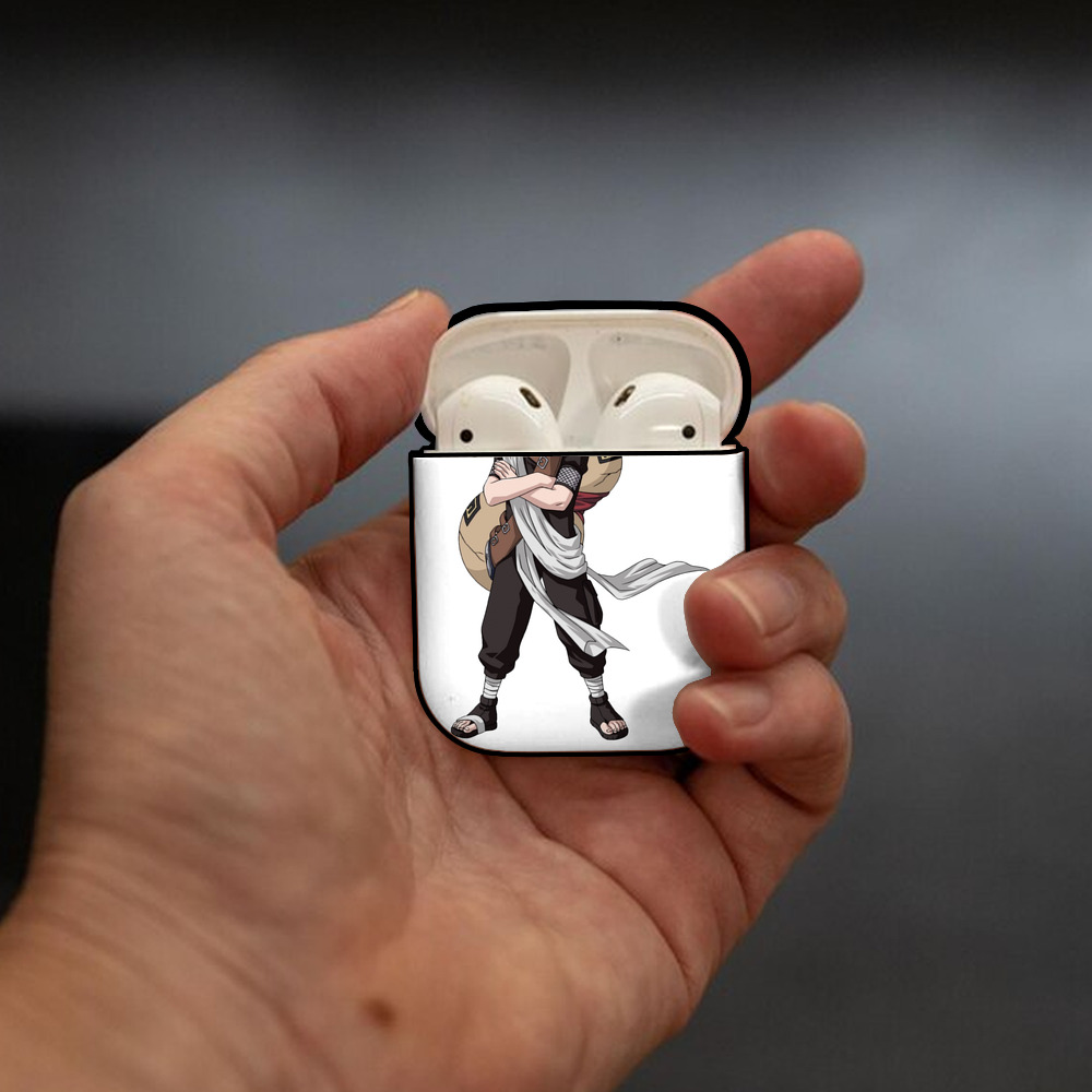 NARUTO -ナルト- ガアラ Gaara AirPods 第2世代保護ケース ハードシェル ブラック 耐衝撃・防指紋・カラビナ付き