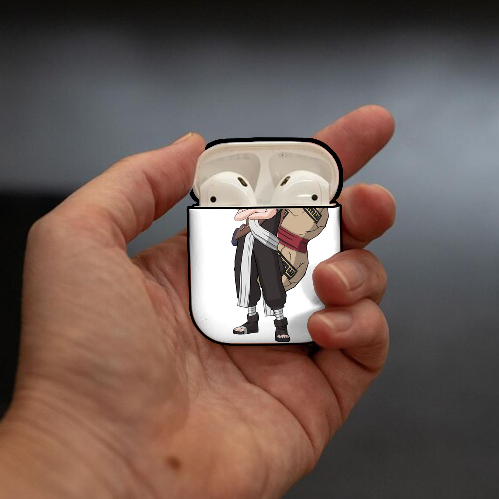 NARUTO -ナルト- ガアラ Gaara AirPods 第2世代保護ケース ハードシェル ブラック 耐衝撃・防指紋・カラビナ付き