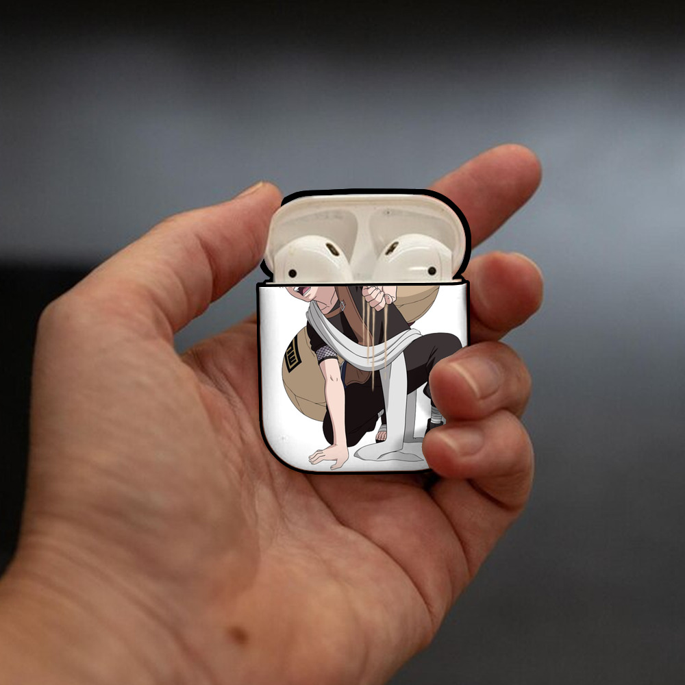 NARUTO -ナルト- ガアラ Gaara AirPods 第2世代保護ケース ハードシェル ブラック 耐衝撃・防指紋・カラビナ付き