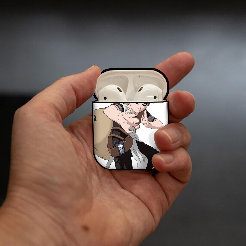 NARUTO -ナルト- ガアラ Gaara AirPods 第2世代保護ケース ハードシェル ブラック 耐衝撃・防指紋・カラビナ付き