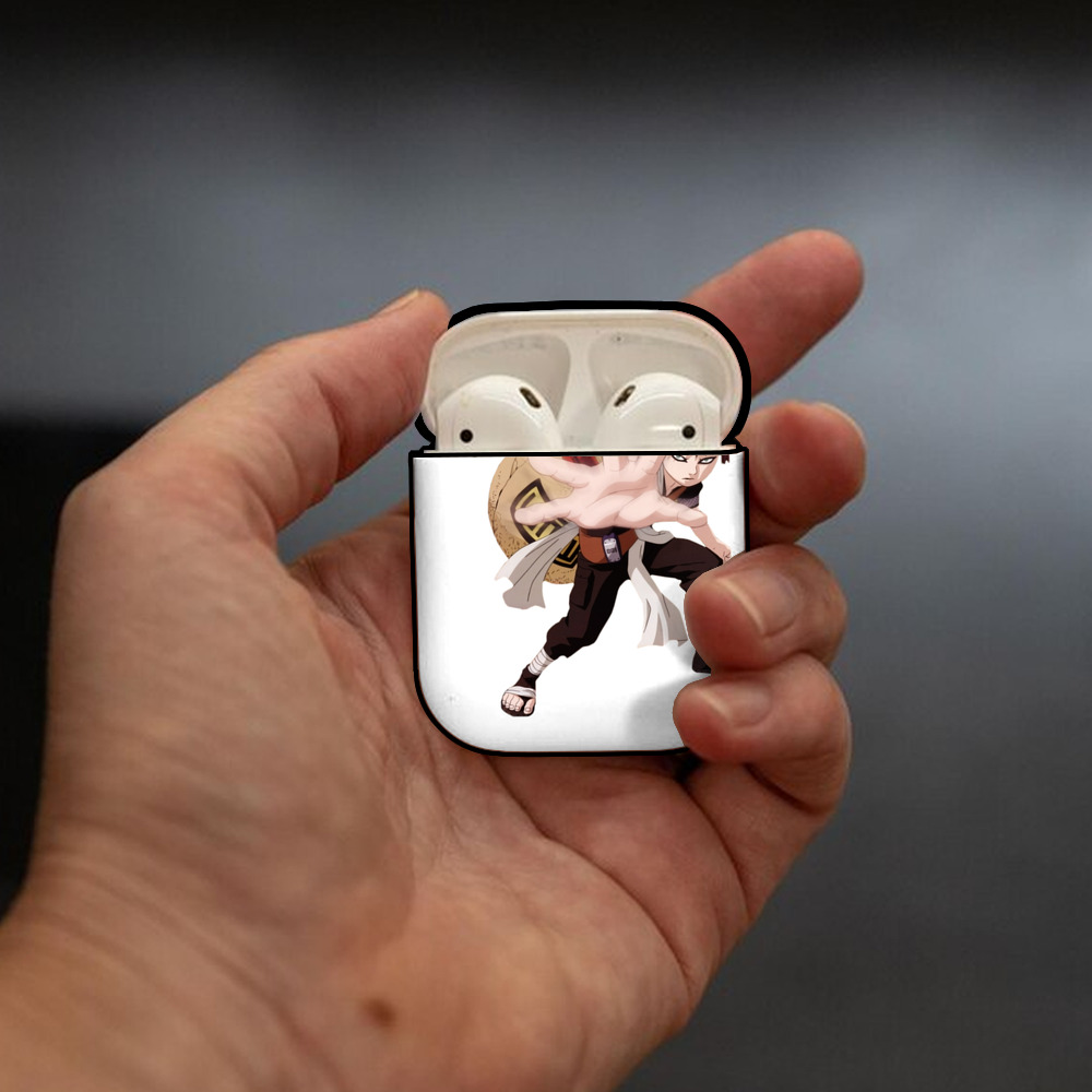 NARUTO -ナルト- ガアラ Gaara AirPods 第2世代保護ケース ハードシェル ブラック 耐衝撃・防指紋・カラビナ付き