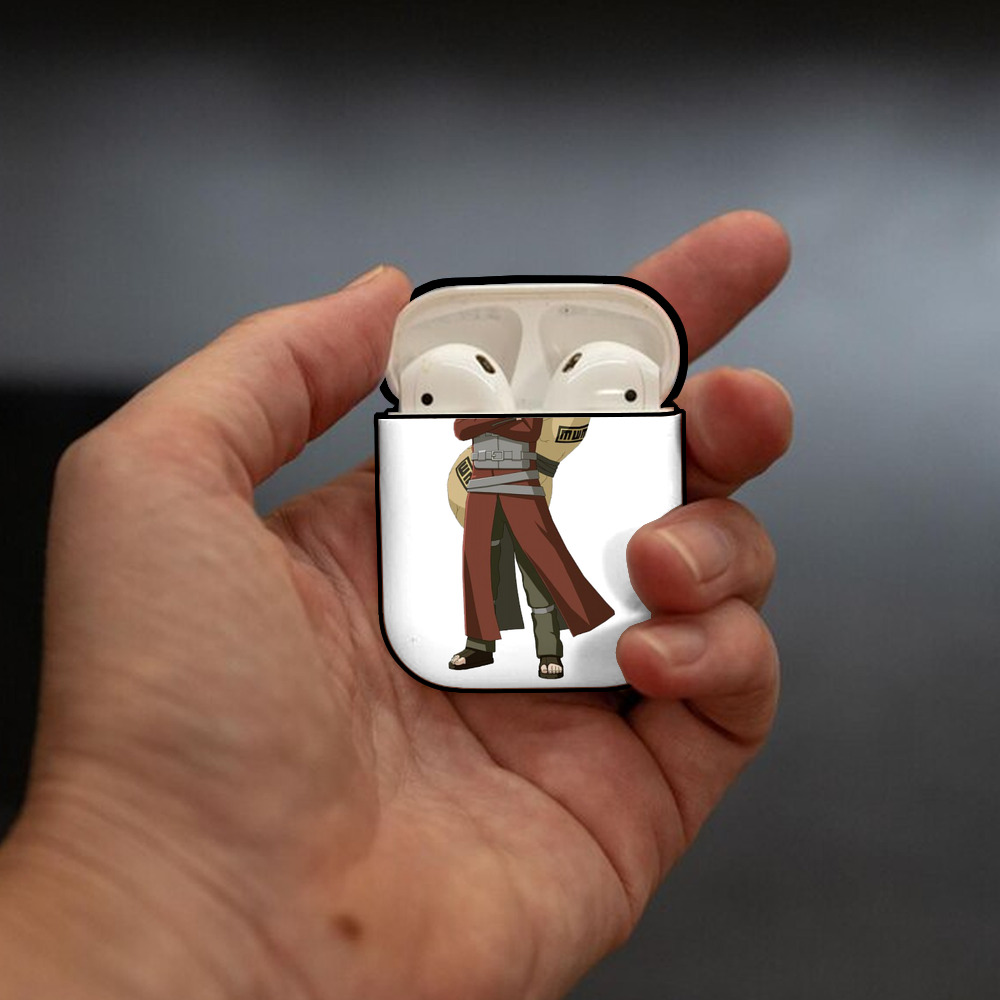 NARUTO -ナルト- ガアラ Gaara AirPods 第2世代保護ケース ハードシェル ブラック 耐衝撃・防指紋・カラビナ付き