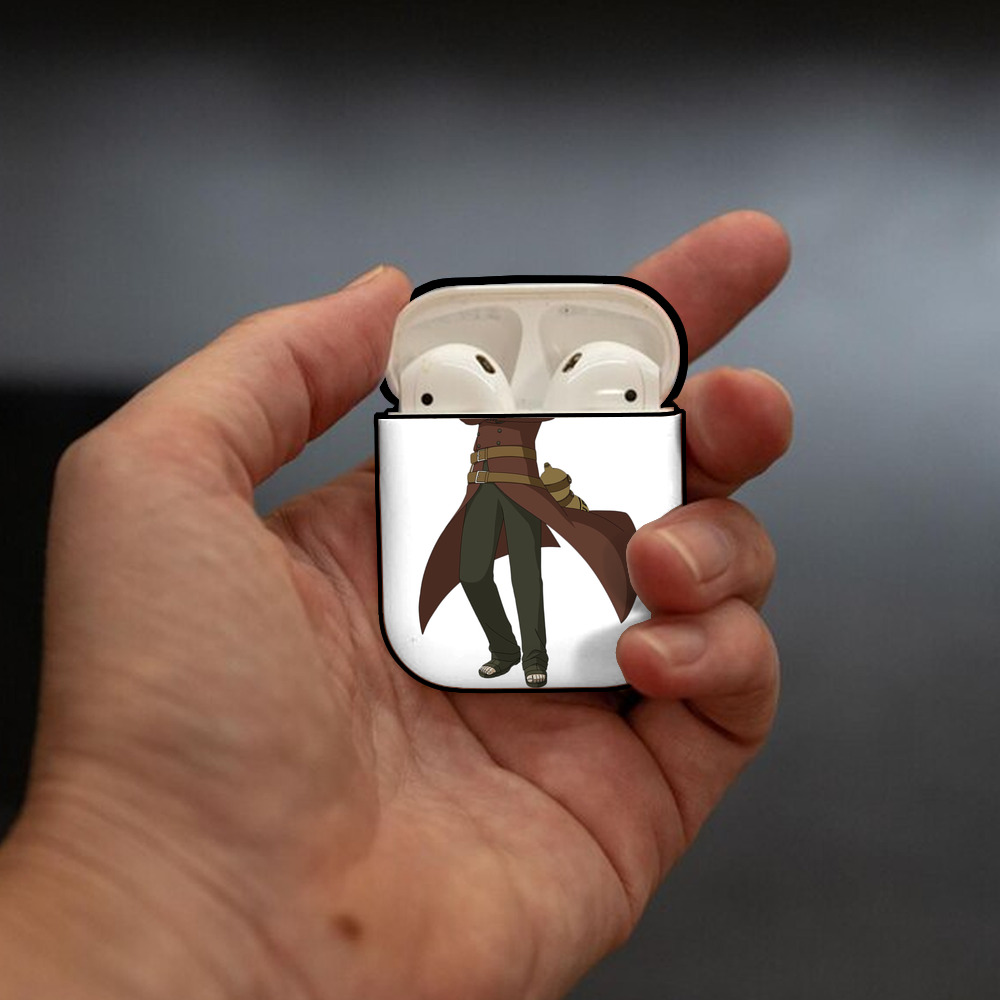 NARUTO -ナルト- ガアラ Gaara AirPods 第2世代保護ケース ハードシェル ブラック 耐衝撃・防指紋・カラビナ付き