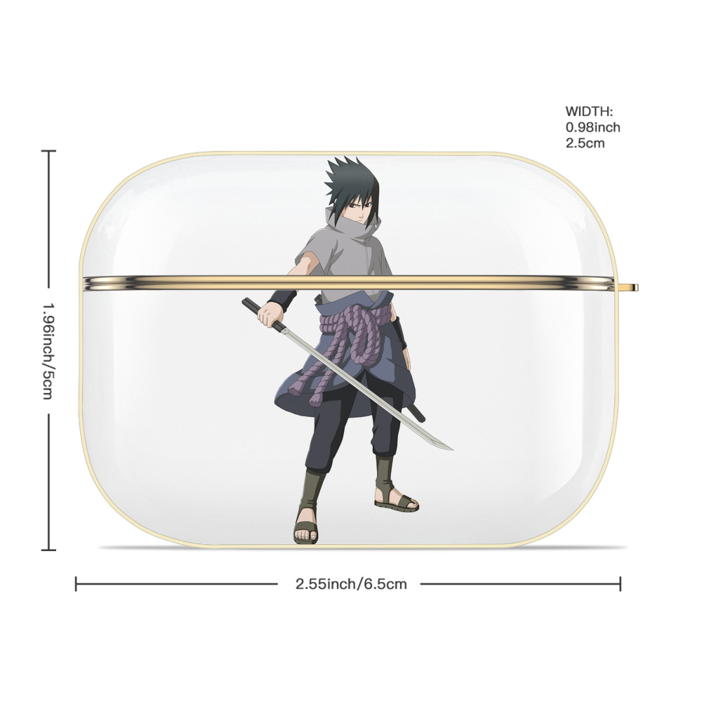 NARUTO -ナルト- うちは サスケ Uchiha Sasuke 【AirPods Pro用】ハードシェル保護ケース｜耐衝撃・防指紋・カラビナ付き商品仕様