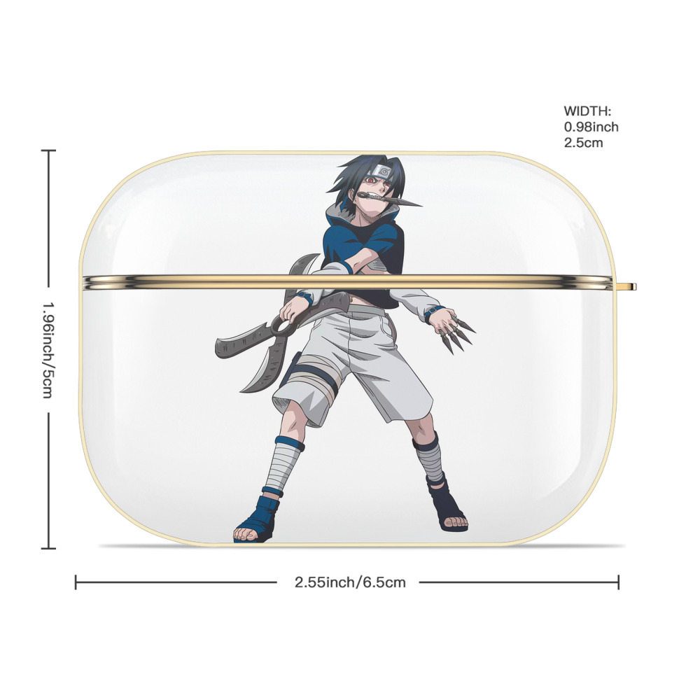 NARUTO -ナルト- うちは サスケ Uchiha Sasuke 【AirPods Pro用】ハードシェル保護ケース｜耐衝撃・防指紋・カラビナ付き商品仕様