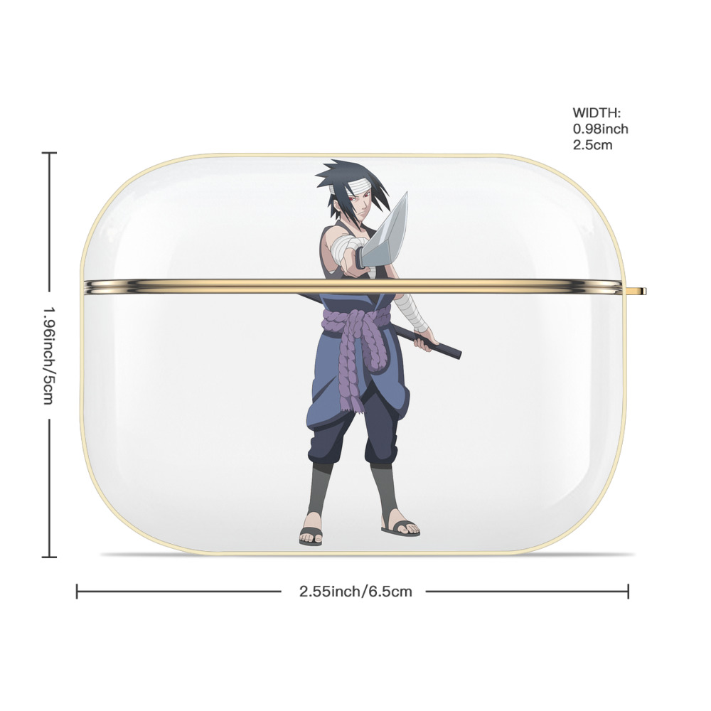 NARUTO -ナルト- うちは サスケ Uchiha Sasuke 【AirPods Pro用】ハードシェル保護ケース｜耐衝撃・防指紋・カラビナ付き商品仕様