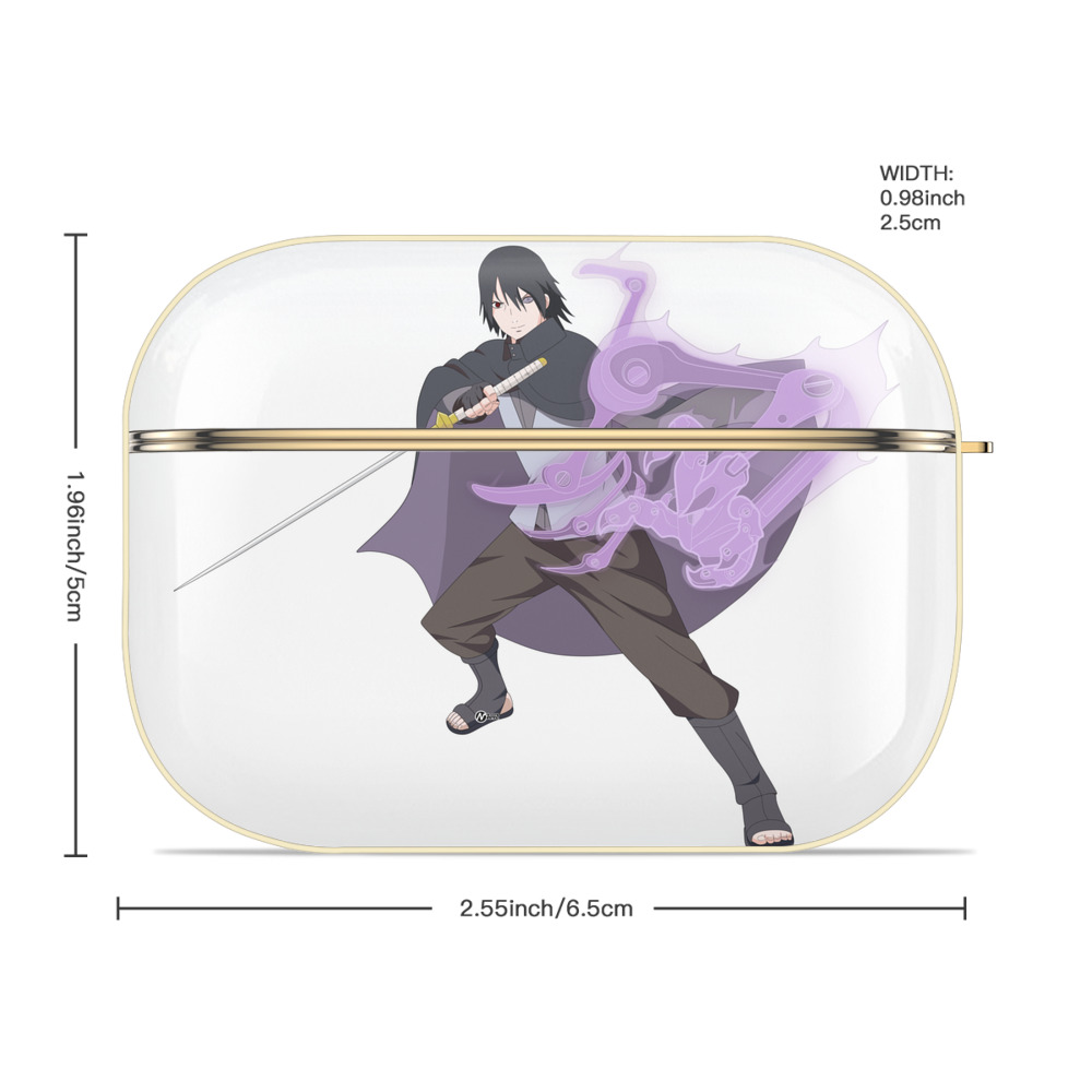 NARUTO -ナルト- うちは サスケ Uchiha Sasuke 【AirPods Pro用】ハードシェル保護ケース｜耐衝撃・防指紋・カラビナ付き商品仕様
