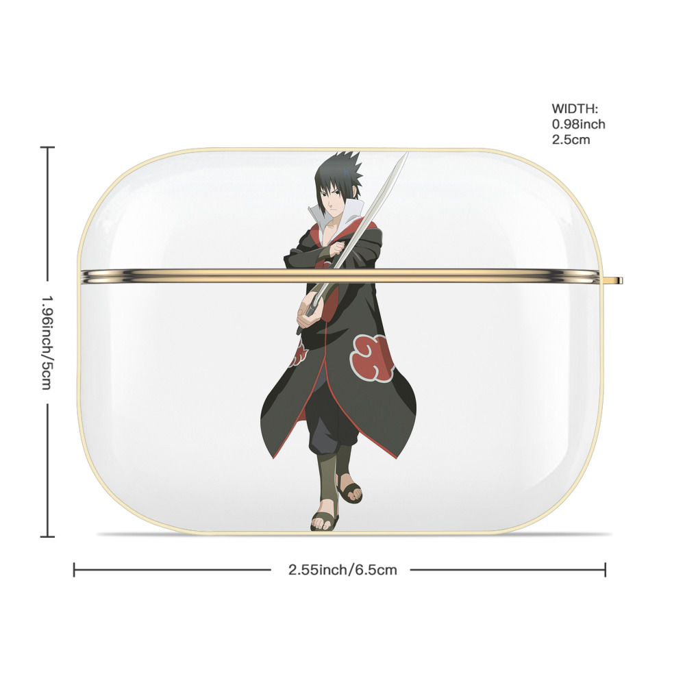 NARUTO -ナルト- うちは サスケ Uchiha Sasuke 【AirPods Pro用】ハードシェル保護ケース｜耐衝撃・防指紋・カラビナ付き商品仕様