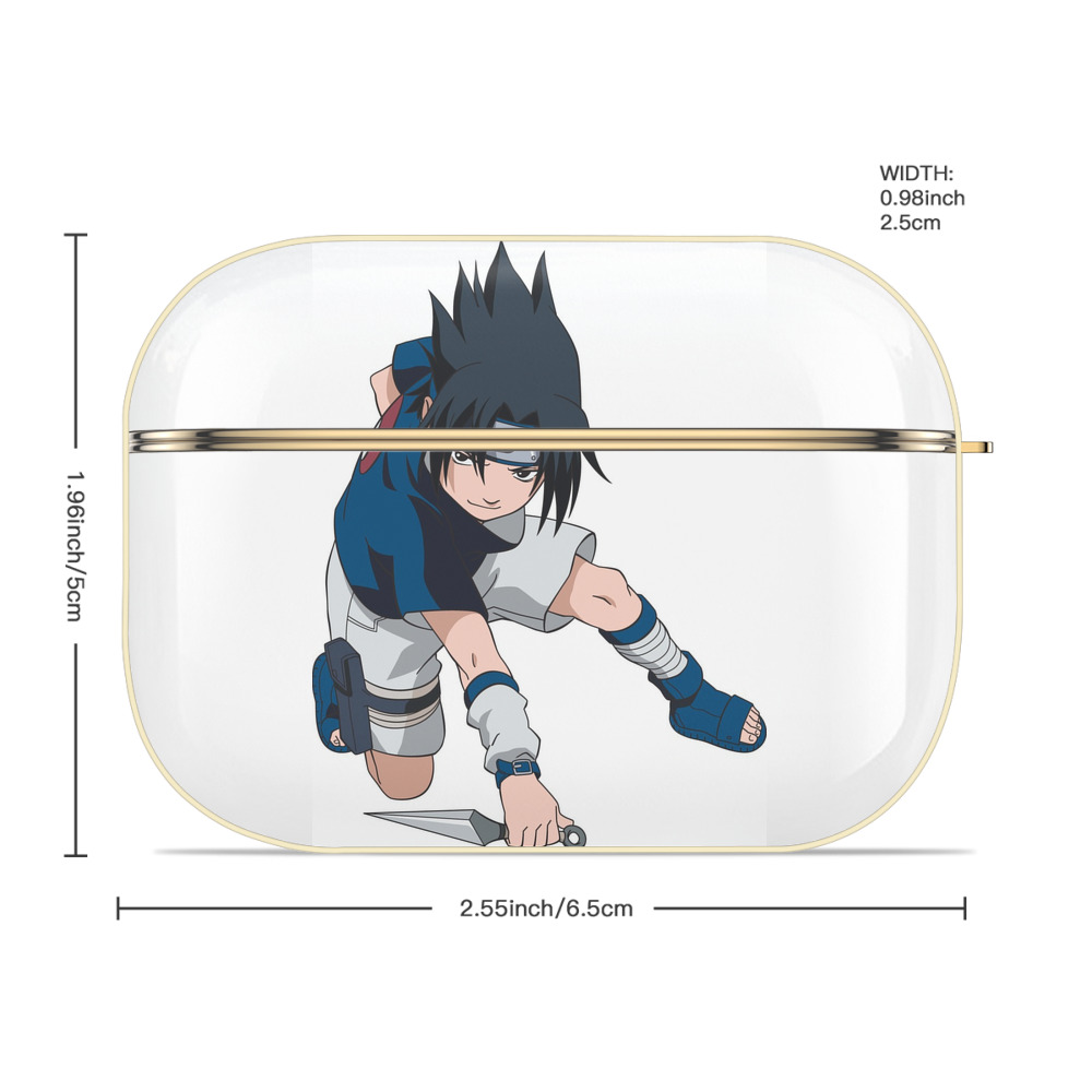 NARUTO -ナルト- うちは サスケ Uchiha Sasuke 【AirPods Pro用】ハードシェル保護ケース｜耐衝撃・防指紋・カラビナ付き商品仕様