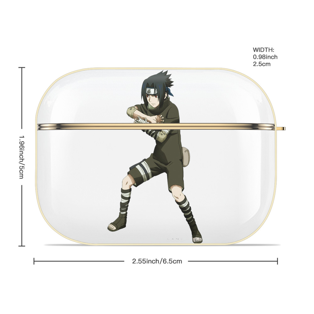 NARUTO -ナルト- うちは サスケ Uchiha Sasuke 【AirPods Pro用】ハードシェル保護ケース｜耐衝撃・防指紋・カラビナ付き商品仕様