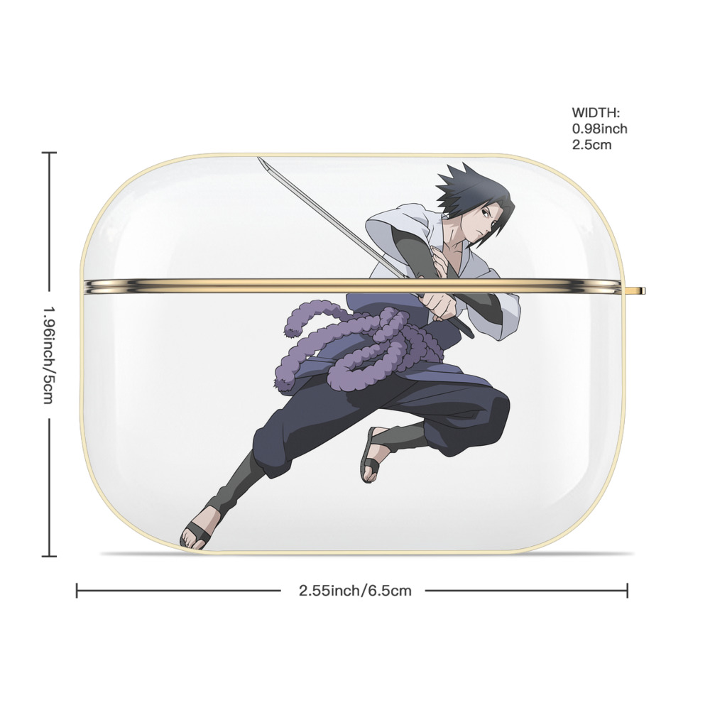 NARUTO -ナルト- うちは サスケ Uchiha Sasuke 【AirPods Pro用】ハードシェル保護ケース｜耐衝撃・防指紋・カラビナ付き商品仕様
