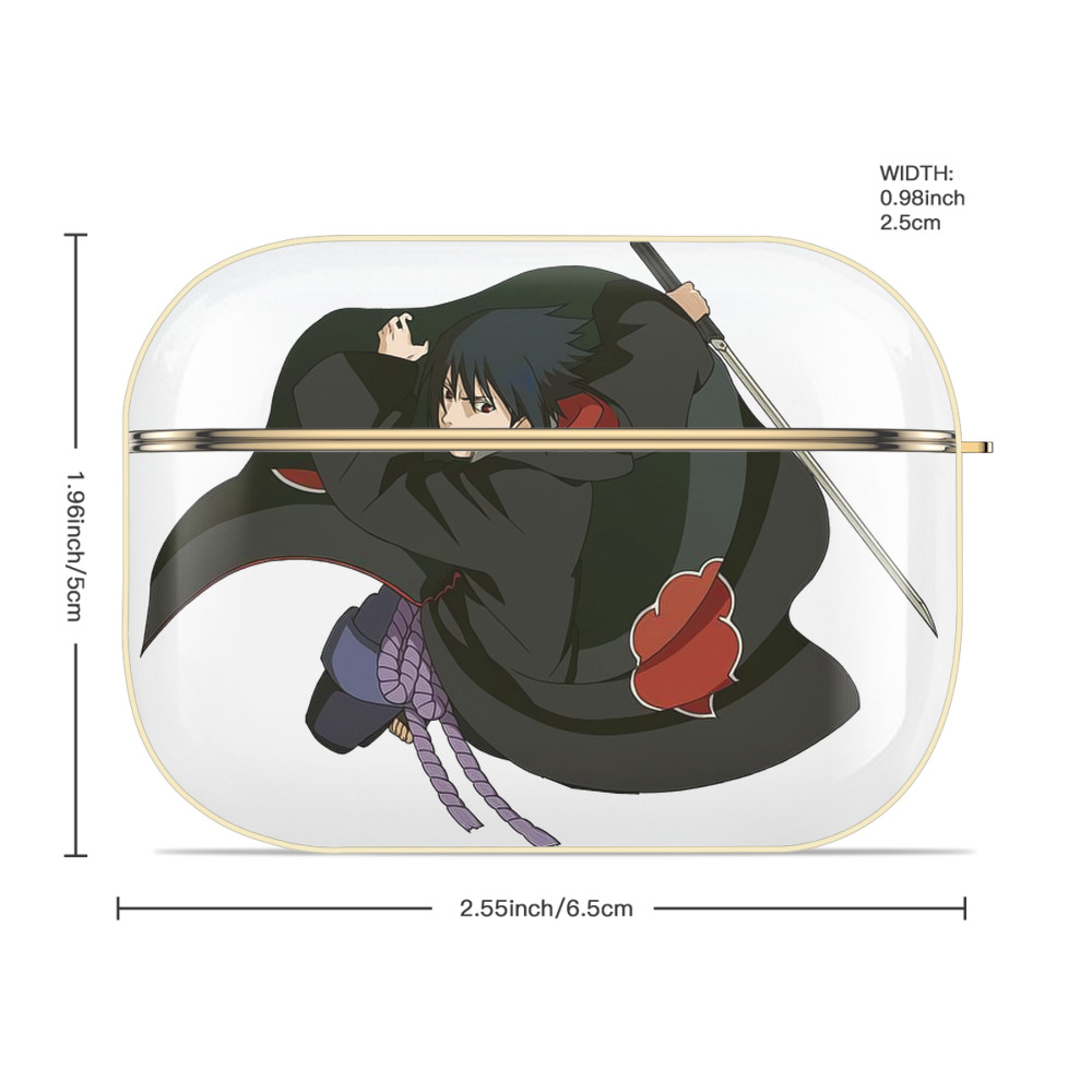 NARUTO -ナルト- うちは サスケ Uchiha Sasuke 【AirPods Pro用】ハードシェル保護ケース｜耐衝撃・防指紋・カラビナ付き商品仕様