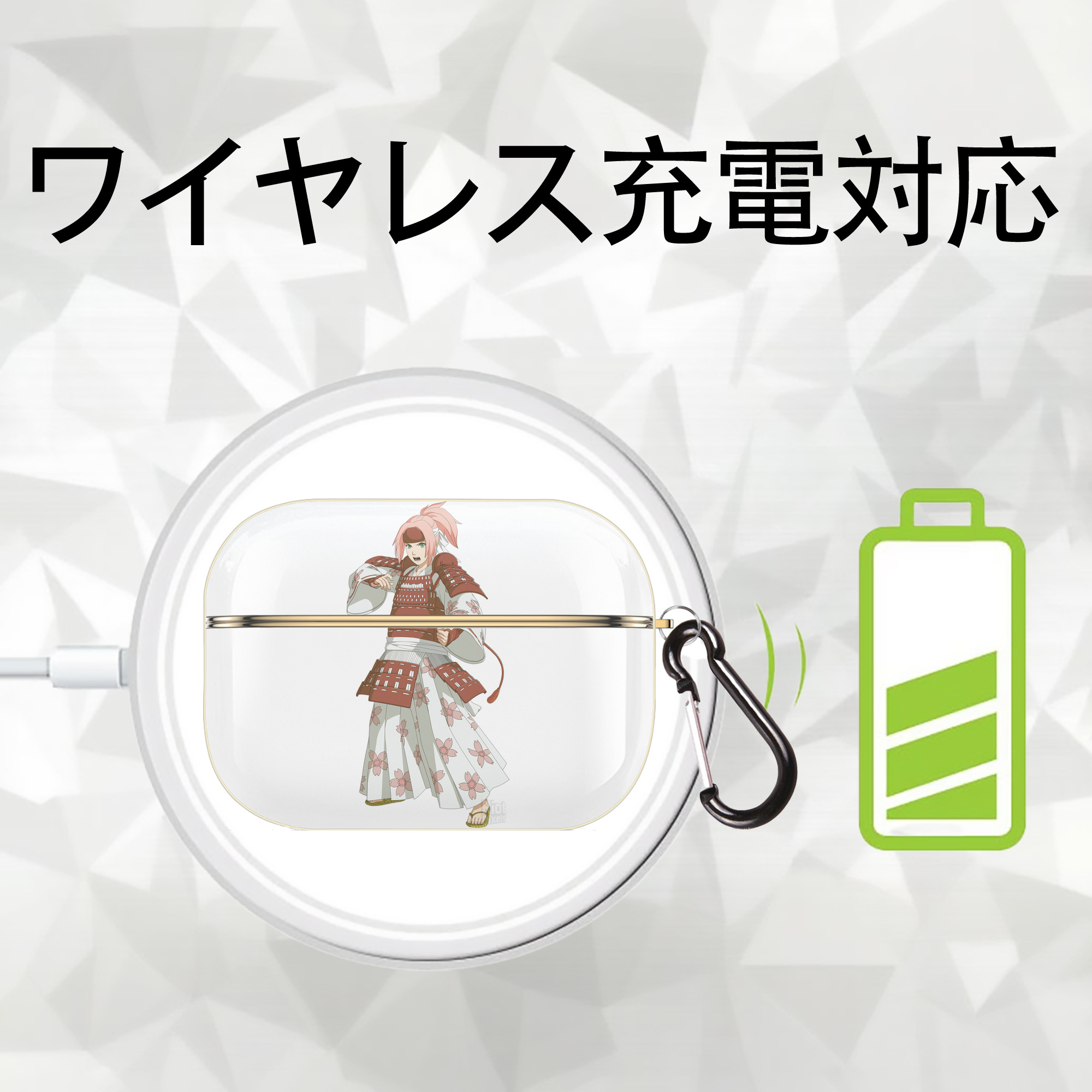 NARUTO -ナルト- 春野サクラ Haruno Sakura 【AirPods Pro用】ハードシェル保護ケース｜耐衝撃・防指紋・カラビナ付き商品仕様