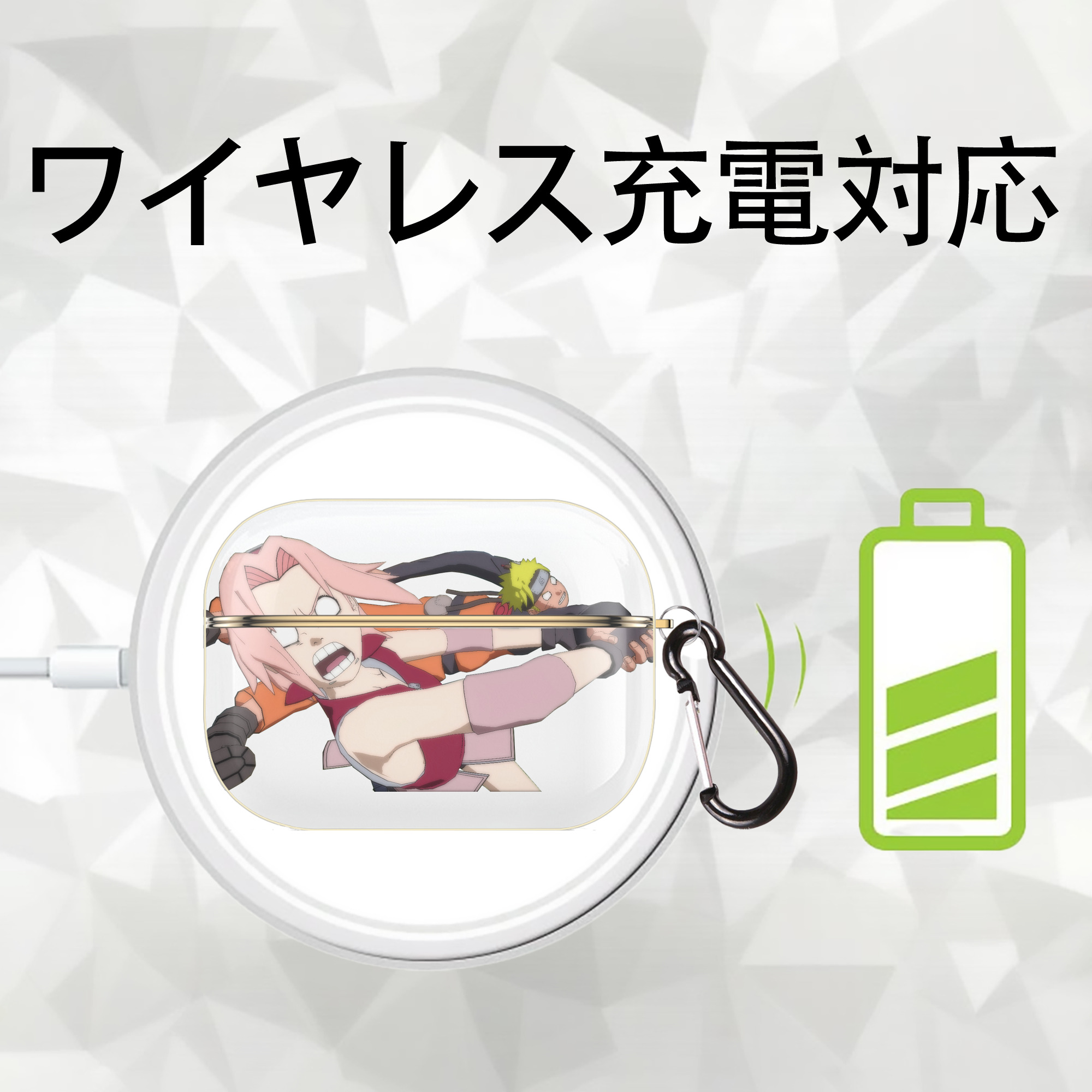NARUTO -ナルト- 春野サクラ Haruno Sakura 【AirPods Pro用】ハードシェル保護ケース｜耐衝撃・防指紋・カラビナ付き商品仕様