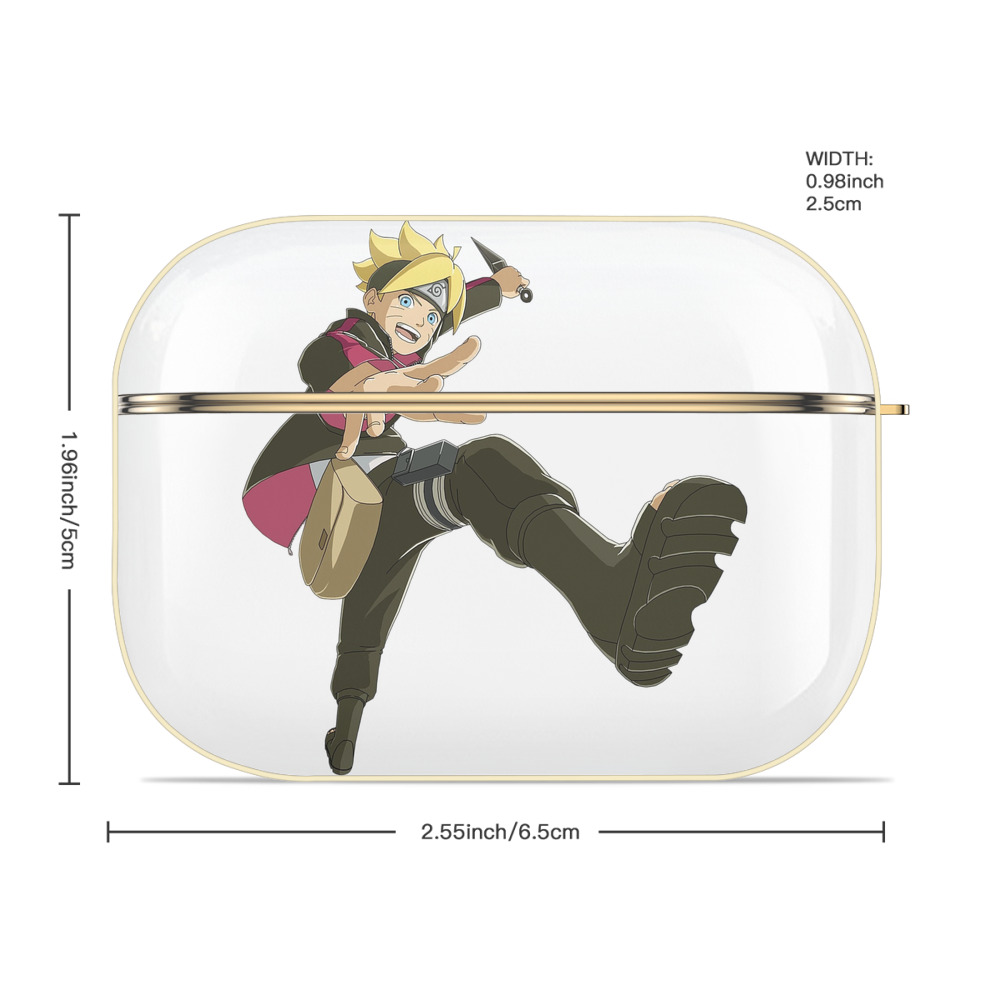 NARUTO -ナルト- うずまき ボルト Uzumaki Boruto 【AirPods Pro用】ハードシェル保護ケース｜耐衝撃・防指紋・カラビナ付き商品仕様