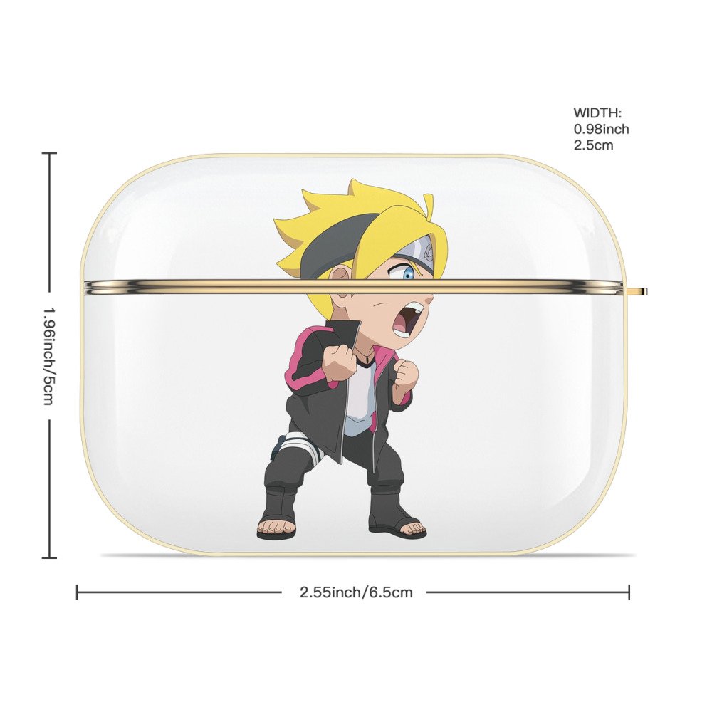 NARUTO -ナルト- うずまき ボルト Uzumaki Boruto 【AirPods Pro用】ハードシェル保護ケース｜耐衝撃・防指紋・カラビナ付き商品仕様