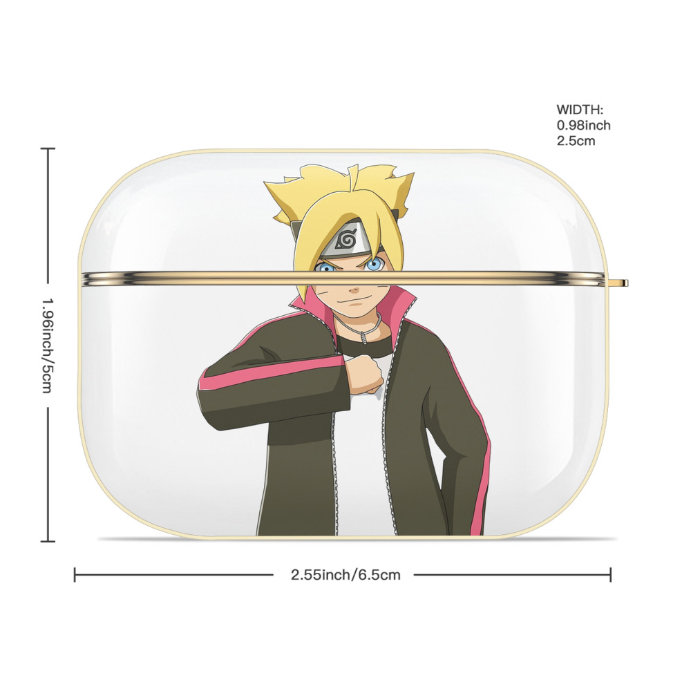 NARUTO -ナルト- うずまき ボルト Uzumaki Boruto 【AirPods Pro用】ハードシェル保護ケース｜耐衝撃・防指紋・カラビナ付き商品仕様