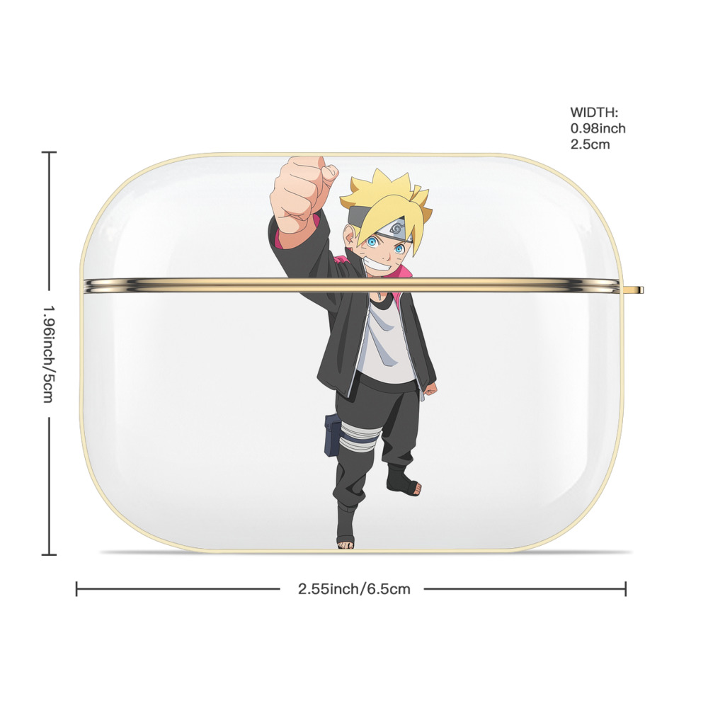 NARUTO -ナルト- うずまき ボルト Uzumaki Boruto 【AirPods Pro用】ハードシェル保護ケース｜耐衝撃・防指紋・カラビナ付き商品仕様