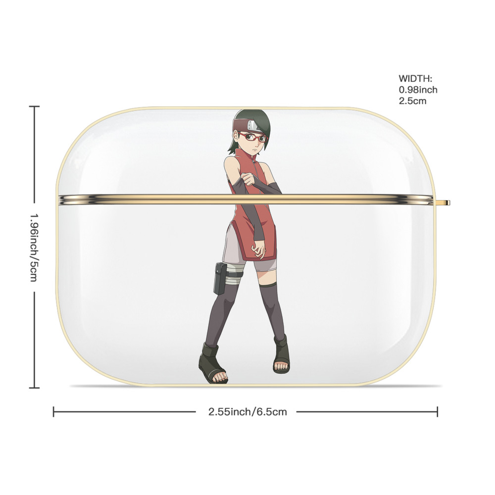 NARUTO -ナルト- うちは サラダ Uchiha Sarada 【AirPods Pro用】ハードシェル保護ケース｜耐衝撃・防指紋・カラビナ付き商品仕様