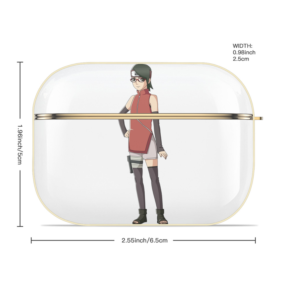 NARUTO -ナルト- うちは サラダ Uchiha Sarada 【AirPods Pro用】ハードシェル保護ケース｜耐衝撃・防指紋・カラビナ付き商品仕様