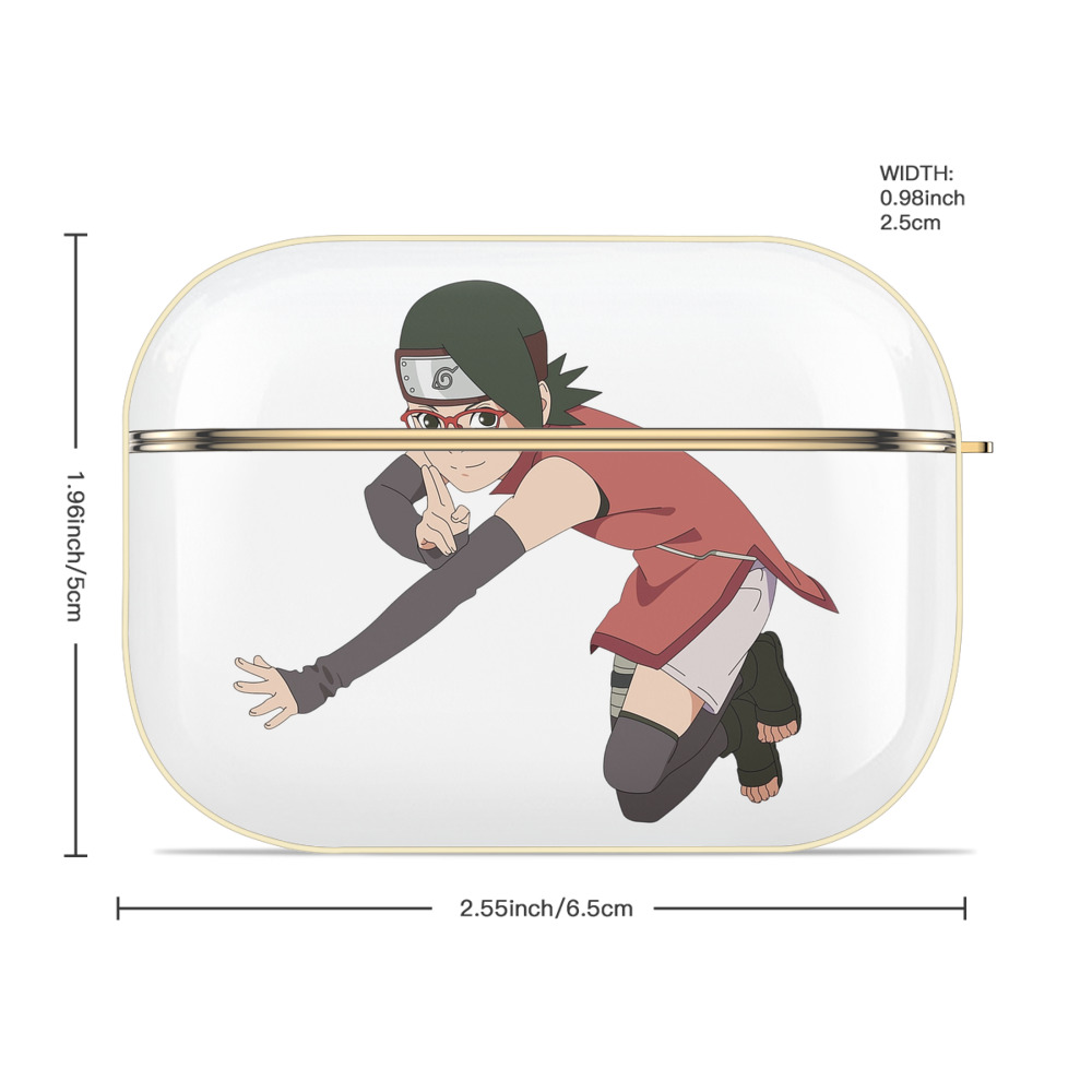 NARUTO -ナルト- うちは サラダ Uchiha Sarada 【AirPods Pro用】ハードシェル保護ケース｜耐衝撃・防指紋・カラビナ付き商品仕様