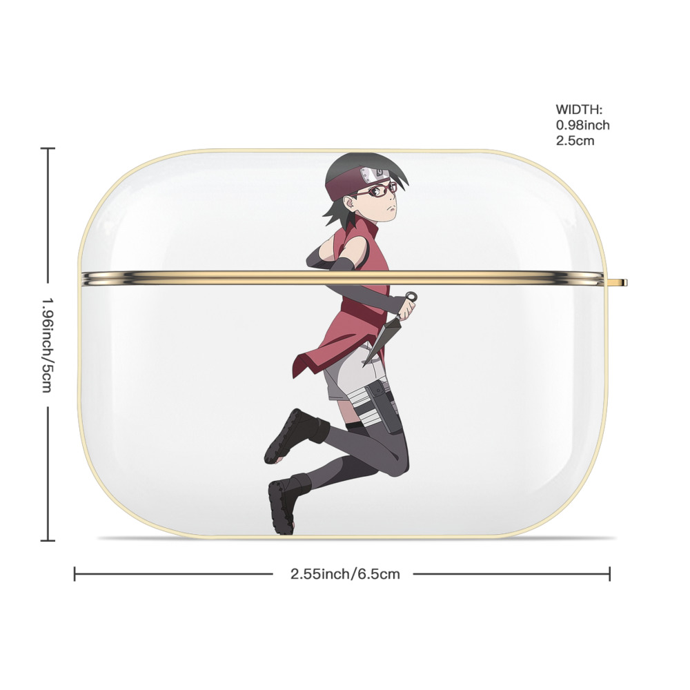 NARUTO -ナルト- うちは サラダ Uchiha Sarada 【AirPods Pro用】ハードシェル保護ケース｜耐衝撃・防指紋・カラビナ付き商品仕様